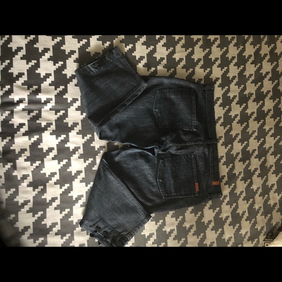 7 for all man kind dark denim cropped jeans - Picture 6 of 7